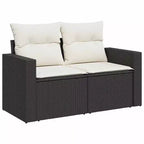 vidaXL Garten-Sofa-Set Hellgrau Polyrattan Höhenverstellbare Füße