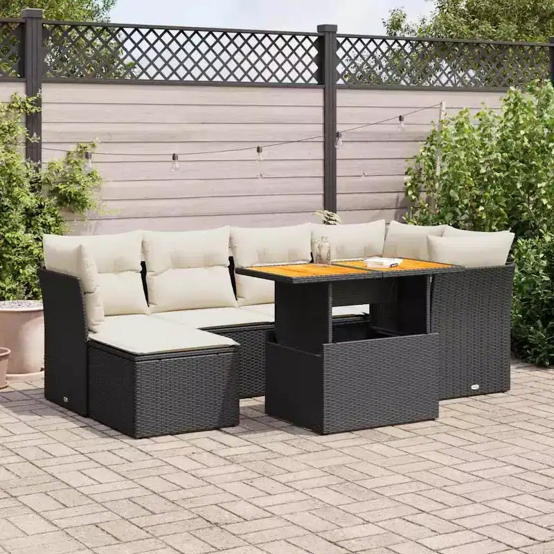 vidaXL Garten-Sofa-Set Schwarz