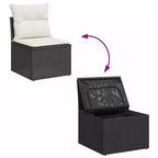vidaXL Garten-Sofa-Set Schwarz