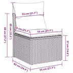vidaXL Garten-Sofa-Set Schwarz