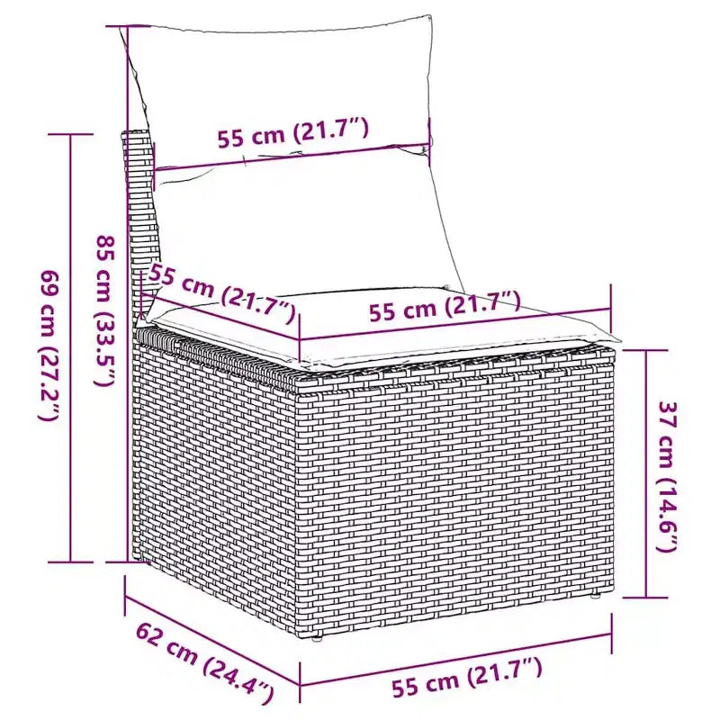 vidaXL Garten-Sofa-Set Schwarz