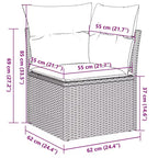 vidaXL Garten-Sofa-Set Schwarz