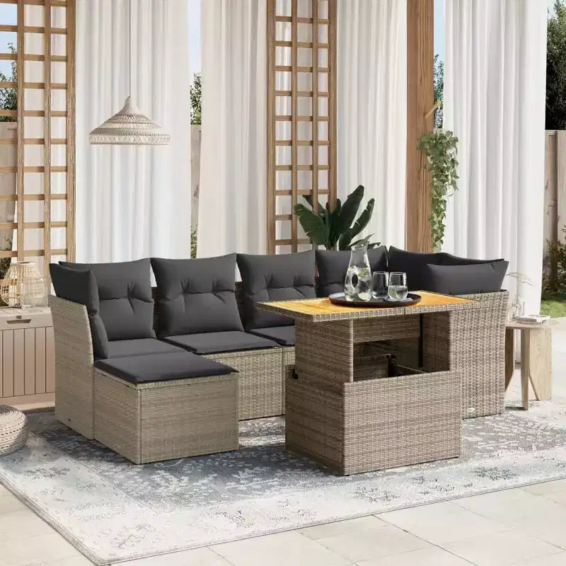 vidaXL Garten-Sofa-Set Schwarz