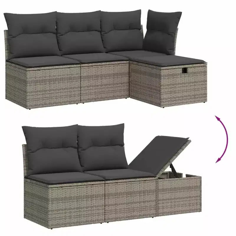 vidaXL Garten-Sofa-Set Schwarz