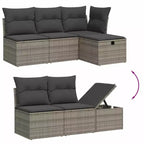 vidaXL Garten-Sofa-Set Schwarz