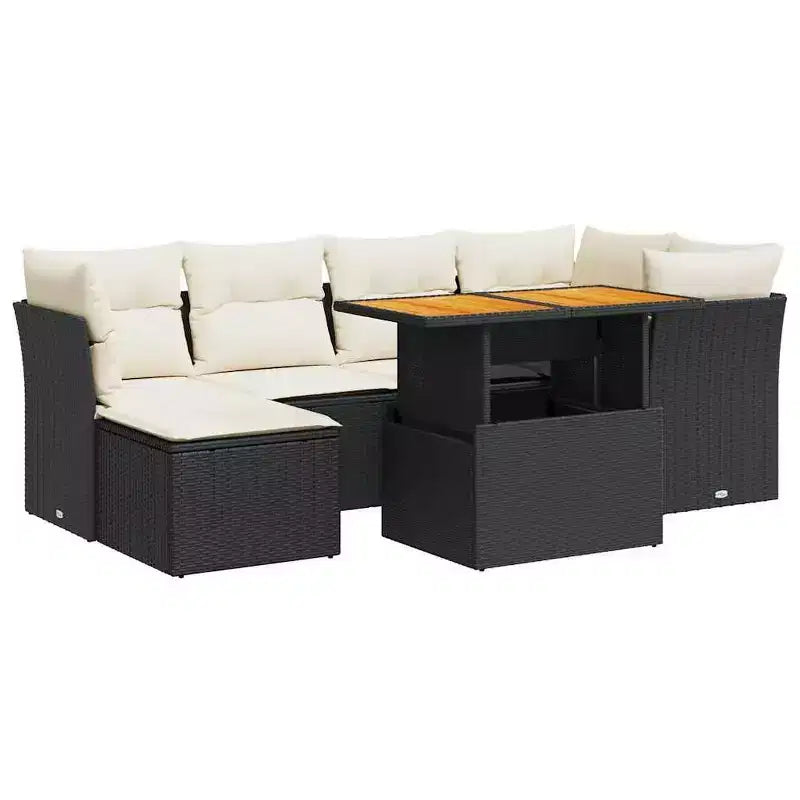 vidaXL Garden Sofa Set Black