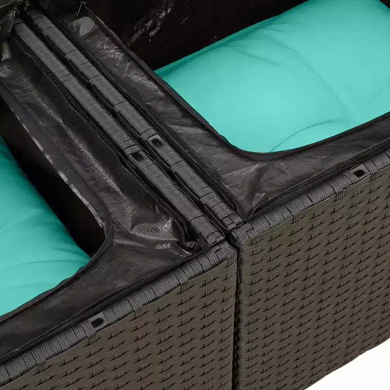 vidaXL Loungesofa-Set mit Kissen Polyrattan Akazie
