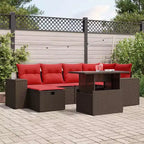 vidaXL Loungesofa-Set mit Kissen Polyrattan Akazie
