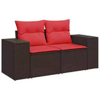 vidaXL Loungesofa-Set mit Kissen Polyrattan Akazie