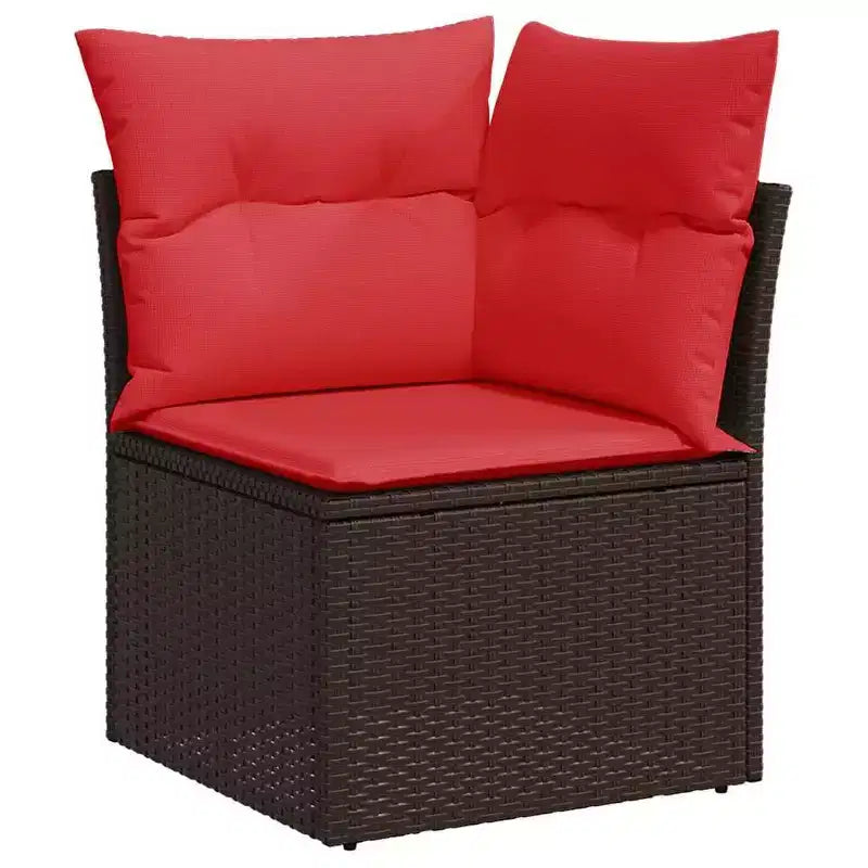 vidaXL Loungesofa-Set mit Kissen Polyrattan Akazie