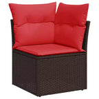 vidaXL Loungesofa-Set mit Kissen Polyrattan Akazie