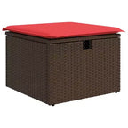 vidaXL Loungesofa-Set mit Kissen Polyrattan Akazie
