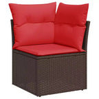 vidaXL Loungesofa-Set mit Kissen Polyrattan Akazie