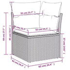 vidaXL Loungesofa-Set mit Kissen Polyrattan Akazie