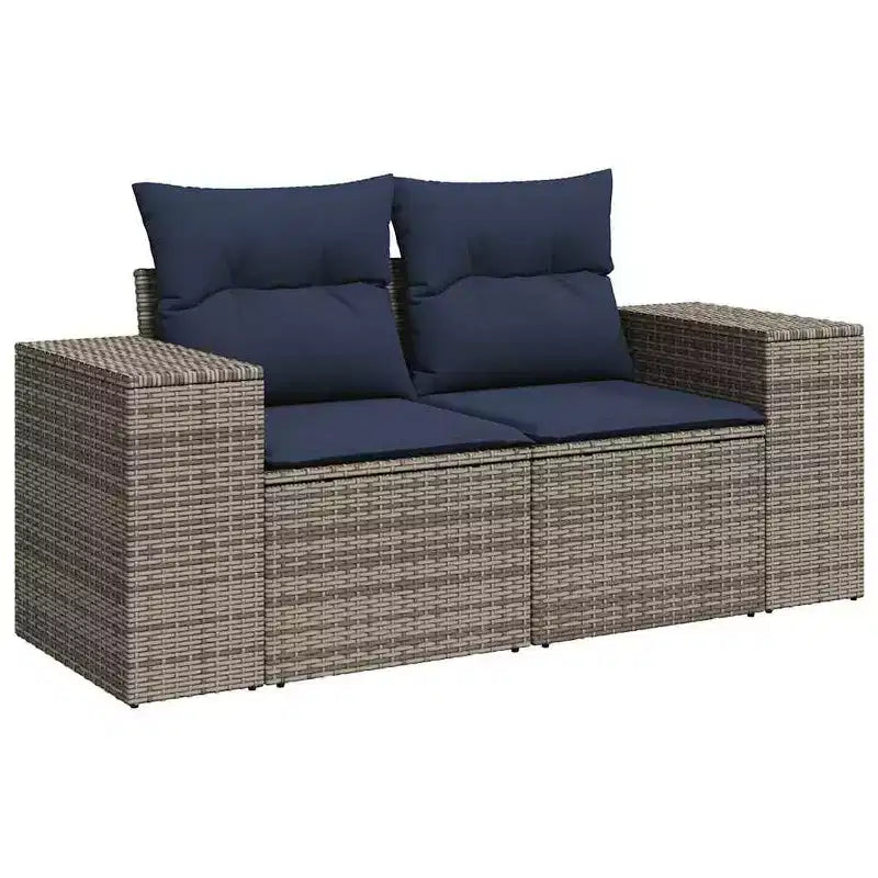 vidaXL Loungesofa-Set mit Kissen Polyrattan Akazie