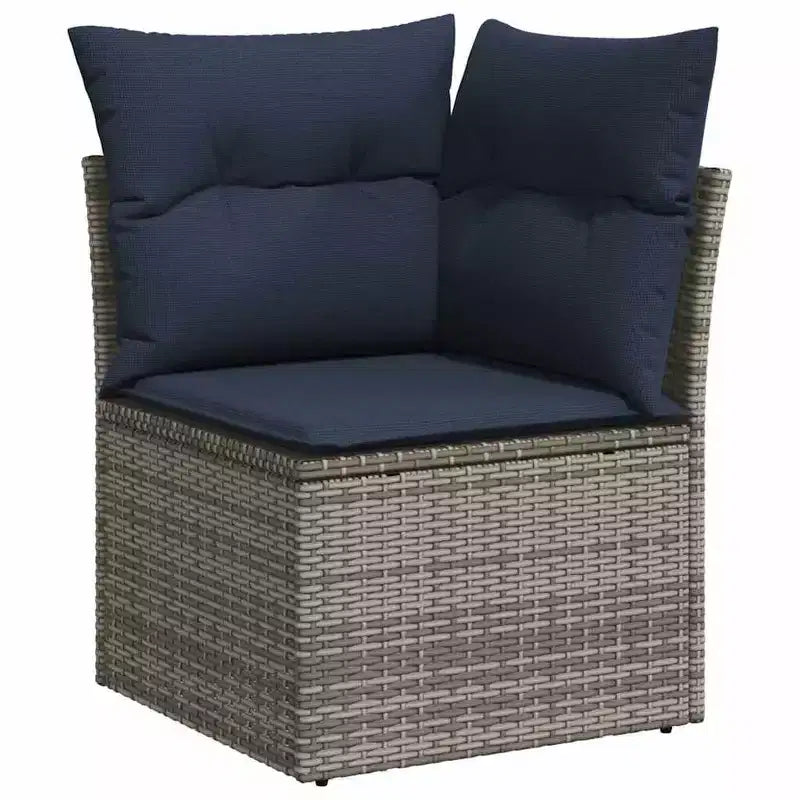 vidaXL Loungesofa-Set mit Kissen Polyrattan Akazie