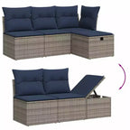 vidaXL Loungesofa-Set mit Kissen Polyrattan Akazie
