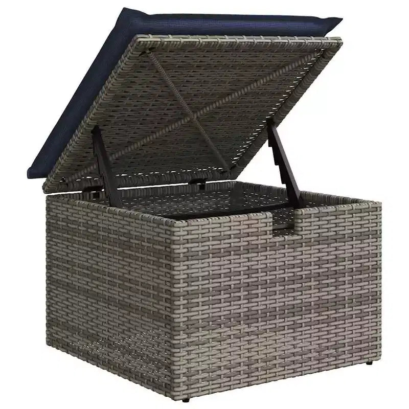 vidaXL Loungesofa-Set mit Kissen Polyrattan Akazie