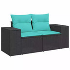 vidaXL Loungesofa-Set mit Kissen Polyrattan Akazie