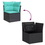 vidaXL Loungesofa-Set mit Kissen Polyrattan Akazie
