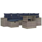 vidaXL Loungesofa-Set mit Kissen Polyrattan Akazie