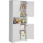 70'' Hoher Küchenschrank, moderne Küchenanrichte mit Mikrowellenständer & verstellbaren Regalen, ideal für Esszimmer, Badezimmer