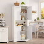 70'' Hoher Küchenschrank, moderne Küchenanrichte mit Mikrowellenständer & verstellbaren Regalen, ideal für Esszimmer, Badezimmer