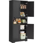 70'' Hoher Küchenschrank, moderne Küchenanrichte mit Mikrowellenständer & verstellbaren Regalen, ideal für Esszimmer, Badezimmer