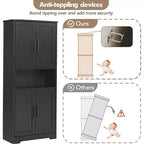 70'' Hoher Küchenschrank, moderne Küchenanrichte mit Mikrowellenständer & verstellbaren Regalen, ideal für Esszimmer, Badezimmer