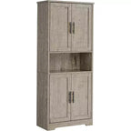 70'' Hoher Küchenschrank, moderne Küchenanrichte mit Mikrowellenständer & verstellbaren Regalen, ideal für Esszimmer, Badezimmer
