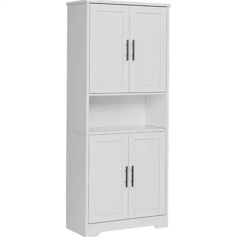 70'' Hoher Küchenschrank, moderne Küchenanrichte mit Mikrowellenständer & verstellbaren Regalen, ideal für Esszimmer, Badezimmer