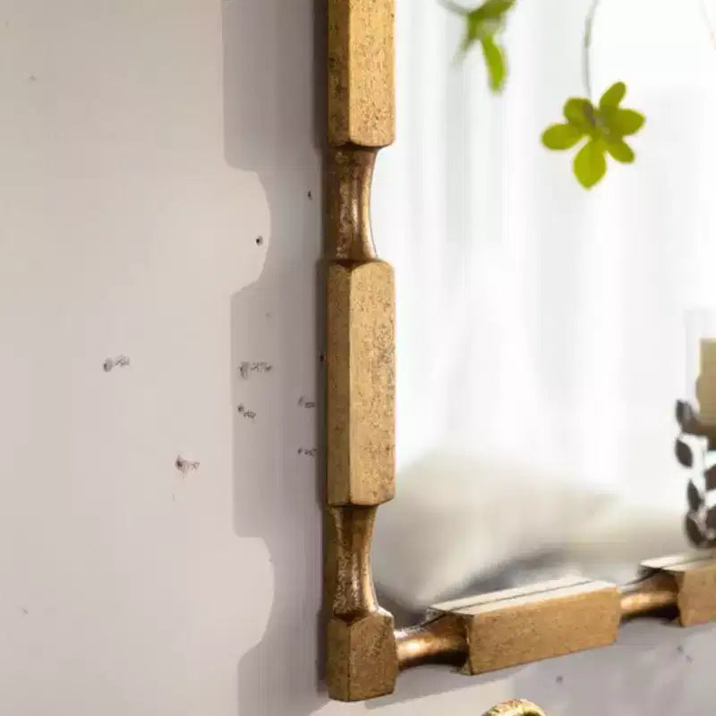 GDFStudio Bin Übergangs-Wandspiegel rechteckig mit Bambus-Texturdesign