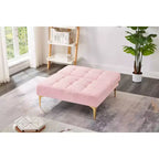 MAYEERTY Bequemes Teddy-Stoff Futon Einzelsitzer Sofa Gold Metallbeine, Schaumstoff & Feder für Wohnzimmer Rosa