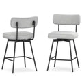 Meredith Contemporary Modern Swivel Counter Height Stool (Set of 2) in Polyester Linen