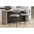 Meredith Moderner drehbarer Thekenhocker (2er-Set) aus Polyester-Leinen