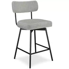 Meredith Moderner drehbarer Thekenhocker (2er-Set) aus Polyester-Leinen