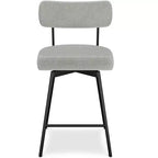 Meredith Moderner drehbarer Thekenhocker (2er-Set) aus Polyester-Leinen