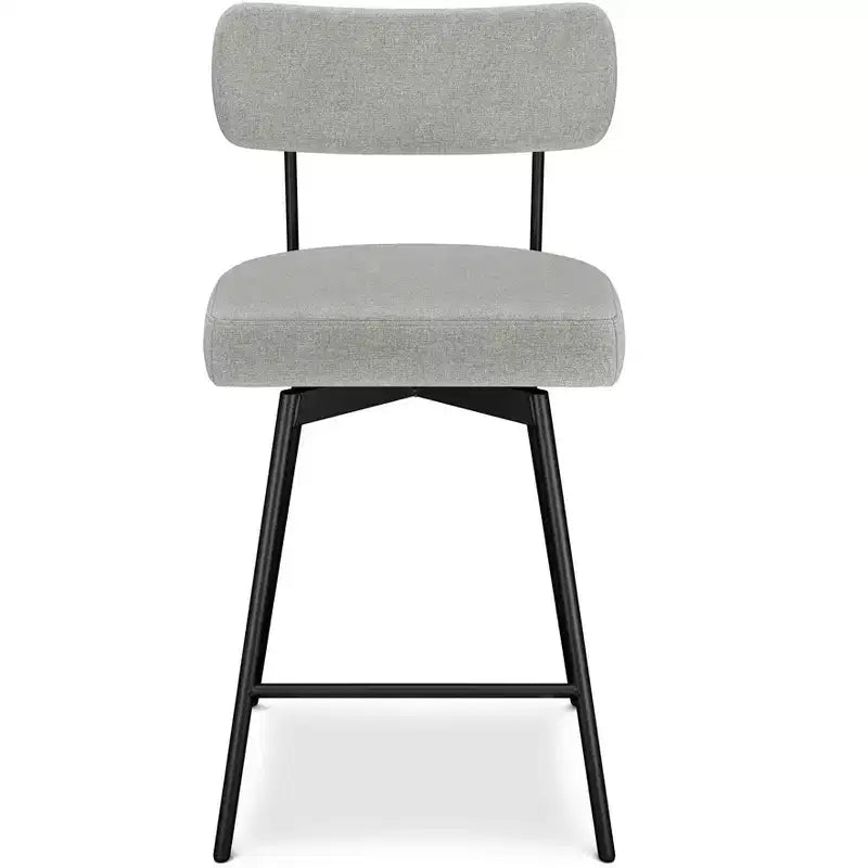 Meredith Moderner drehbarer Thekenhocker (2er-Set) aus Polyester-Leinen
