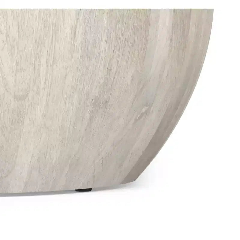 Keystone 34 Zoll breiter, massiver Mango-Couchtisch im modernen Industriedesign, Trommelform, montiert