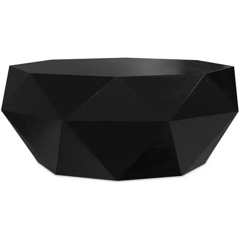 Paros SOLID ACACIA WOOD 35 inch Wide Irregular Contemporary Coffee Table, Fully Assembled