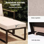 LAUSAINT HOME 5-teiliges Outdoor-Sitzgruppen-Set mit dicken Kissen, 2 Hockern und Beistelltisch