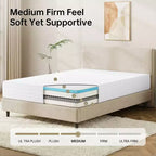 EHMKNP 12 Zoll Queen Size Matratze für Erwachsene, Jugendliche, Einzelpersonen, kühlende Memory Foam Matratze, abnehmbarer, waschbarer Bezug, mittelfest