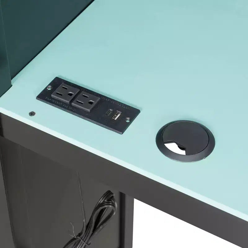 L-förmiges Gaming-Hochbett mit Schreibtischen, Doppel-Hochbetten mit LED-Beleuchtung, USB-Anschlüssen, Stauraumregalen, Eck-Hochbett aus Holz für 2