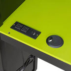 L-förmiges Gaming-Hochbett mit Schreibtischen, Doppel-Hochbetten mit LED-Beleuchtung, USB-Anschlüssen, Stauraumregalen, Eck-Hochbett aus Holz für 2