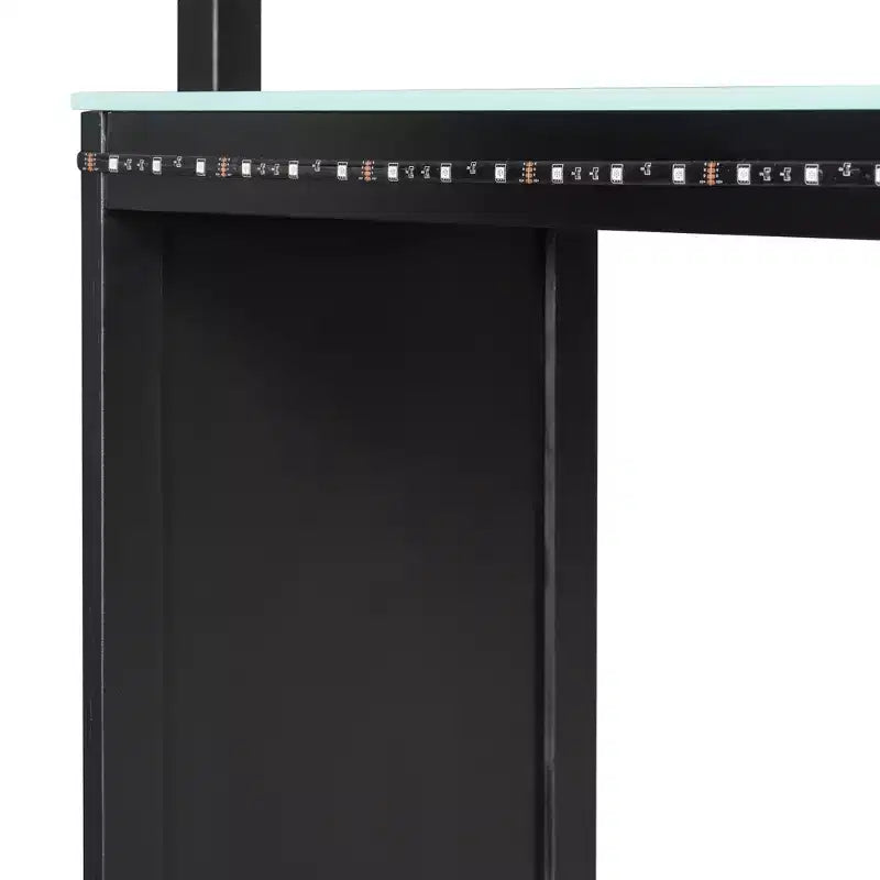 L-förmiges Gaming-Hochbett mit Schreibtischen, Doppel-Hochbetten mit LED-Beleuchtung, USB-Anschlüssen, Stauraumregalen, Eck-Hochbett aus Holz für 2