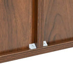 JVNOXK 59 Zoll Mid-Century Modern Multifunktionales Sideboard Geometrisch Geschnitzter Aufbewahrungsschrank mit Metallbeinen Ideal für Esszimmer Holz