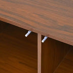 JVNOXK 59 Zoll Mid-Century Modern Multifunktionales Sideboard Geometrisch Geschnitzter Aufbewahrungsschrank mit Metallbeinen Ideal für Esszimmer Holz