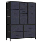 48 H Tall Dresser with 15 Drawers, Fabric Storage Dresser with Metal Frame, Wood Top, Storage Cabinet for Bedroom, Closet, Hallway