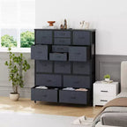48 Zoll hoher Kleiderschrank mit 15 Schubladen, Stoffkommode mit Metallrahmen, Holzplatte, Aufbewahrungsschrank für Schlafzimmer, Schrank, Flur