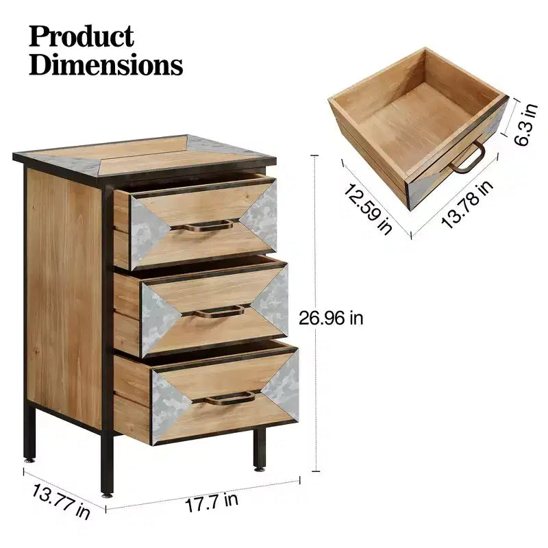 Holzboden-Eingangsschränke, Kommode mit 3 Schubladen, freistehender Konsolentisch-Organizer für Wohnzimmer, Schlafzimmer, Flur, Büro, Badezimmer, Küche